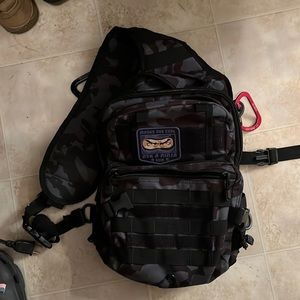 Black camo sling bag